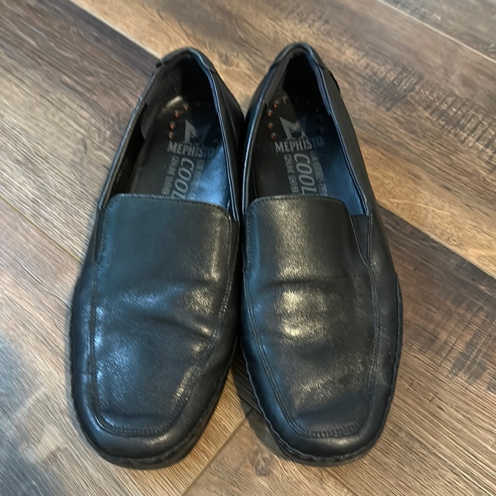 MEPHISTO EDLEF Black LEATHER men’s slip on loafers size 8